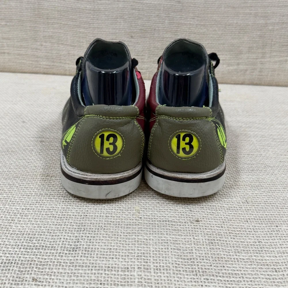 Linds Classic 1733 Mens Bowling Shoes Size 13 Leather Black Burgundy Green 2008